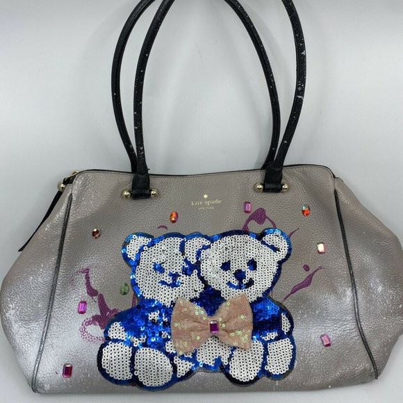Kate Spade Large Leather Tote Customized With Bear - Picture 10 of 10